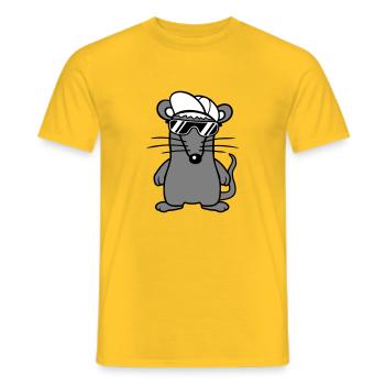 Maus Sonnenbrille Cool Cappy Mütze Hut Teenager - Männer T-Shirt - Gelb - Vorne - AI Model Male 178 dark (178cm)