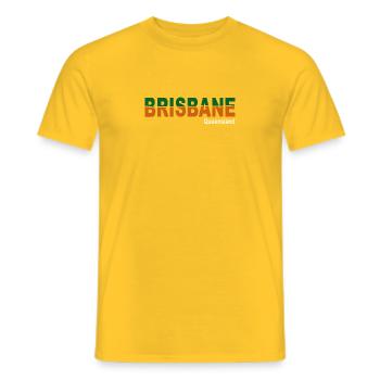 BRISBANE - Queensland - Australie - T-shirt homme - jaune - Devant - AI Model Male 178 dark (178cm)