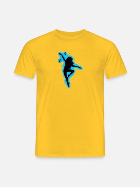 Silhouette dansant contour bleu et noir - T-shirt homme - jaune