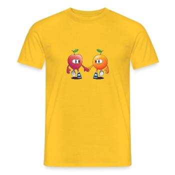 Die fruchtige Freundschaft - Männer T-Shirt - Gelb - Vorne - AI Model Male 178 dark (178cm)
