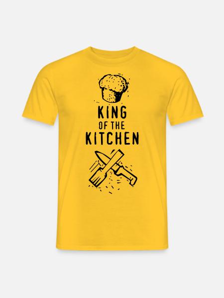 King of the Kitchen cook Koch - Männer T-Shirt - Gelb