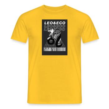Signe astrologique lion - T-shirt homme - jaune - Devant - AI Model Male 178 dark (178cm)