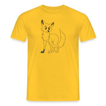 Fuchs mit grauer Pfote - Männer T-Shirt - Gelb - Vorne - AI Model Male 178 dark (178cm)