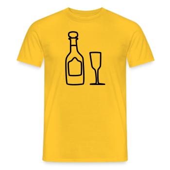 Vin mousseux au verre 1 - T-shirt homme - jaune - Devant - AI Model Male 178 dark (178cm)