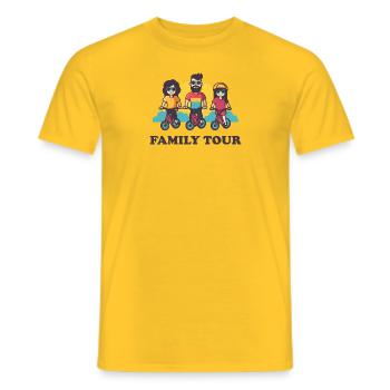 Visite en famille - T-shirt homme - jaune - Devant - AI Model Male 178 dark (178cm)