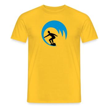 Surfers, surfers - Men's T-Shirt - yellow - Front - AI Model Male 178 dark (178cm)