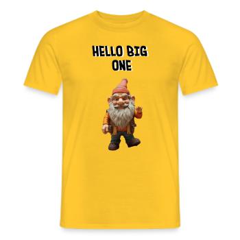 Hello big one - Men's T-Shirt - yellow - Front - AI Model Male 178 dark (178cm)
