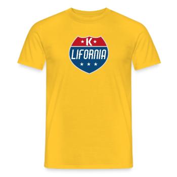 California - T-shirt homme - jaune - Devant - AI Model Male 178 dark (178cm)