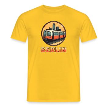 Berlin S-Bahn - Capitale - T-shirt homme - jaune - Devant - AI Model Male 178 dark (178cm)