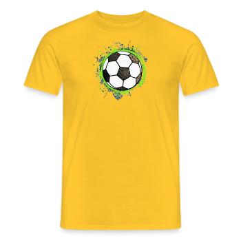 Football Design 01 - Men's T-Shirt - yellow - Front - AI Model Male 178 dark (178cm)
