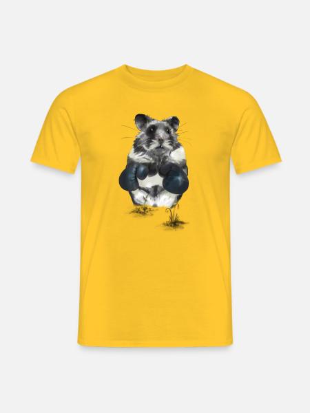 Kampfgeist Hamster im Boxring - Männer T-Shirt - Gelb