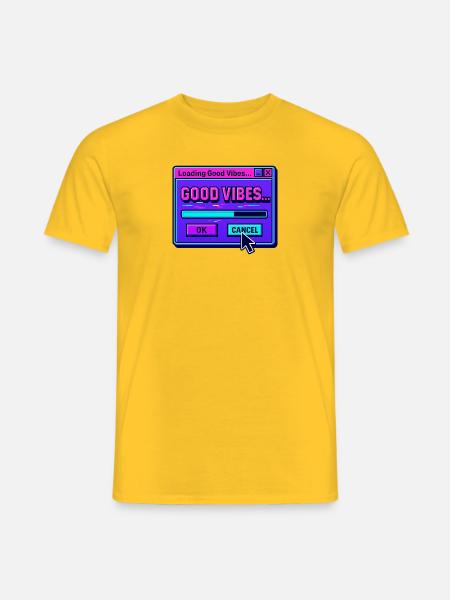 Good Vibe Loading Digital Art - Men's T-Shirt - yellow