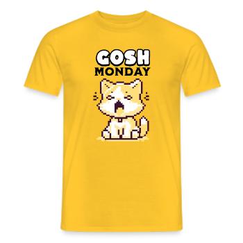Pixel Art Cute Shiba Inu - Men's T-Shirt - yellow - Front - AI Model Male 178 dark (178cm)