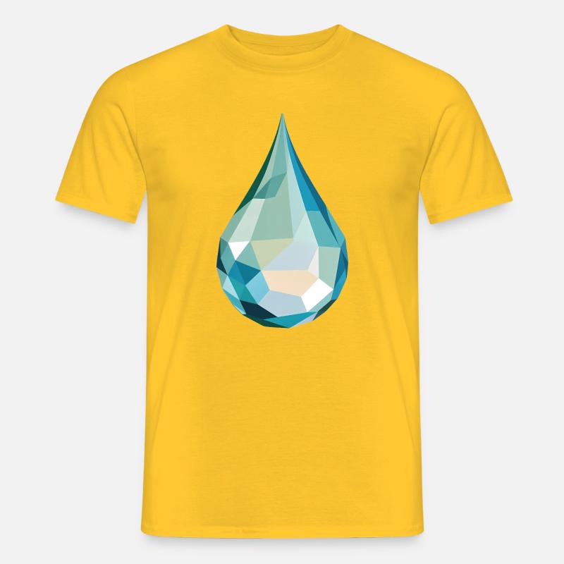 Wassertropfen - Cooles Low Poly Logo - Männer T-Shirt - Gelb