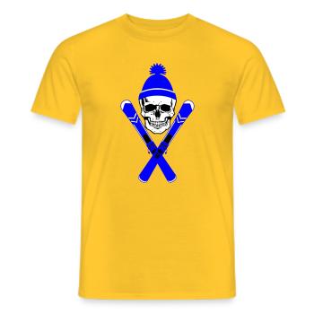 Skier Skull - Men's T-Shirt - yellow - Front - AI Model Male 178 dark (178cm)