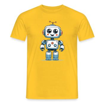 Kleiner Weltraumroboter - Männer T-Shirt - Gelb - Vorne - AI Model Male 178 dark (178cm)