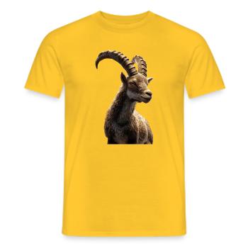 Steinbock Ziege Alpensteinbock Capricorn Ziegen - Männer T-Shirt - Gelb - Vorne - AI Model Male 178 dark (178cm)