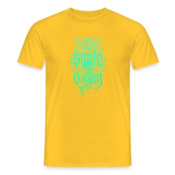 Glowing Algae Jellyfish Jungle - Men's T-Shirt - yellow - Front - AI Model Male 178 dark (178cm)