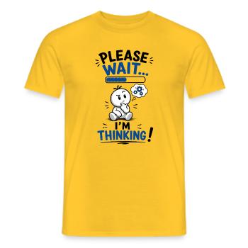 Attendez… Réflexion en chargement - T-shirt homme - jaune - Devant - AI Model Male 178 dark (178cm)