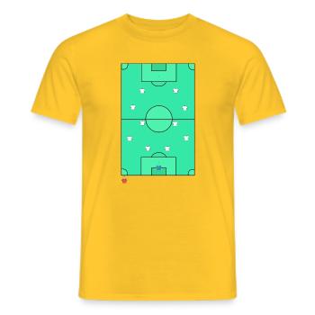 Classic 442 Football Tactical Pitch Design - Men's T-Shirt - yellow - Front - AI Model Male 178 dark (178cm)