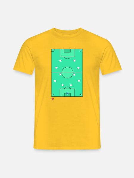 Classic 442 Football Tactical Pitch Design - Men's T-Shirt - yellow