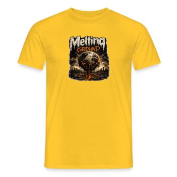 Melting Ground Earthfire - Men's T-Shirt - yellow - Front - AI Model Male 178 dark (178cm)