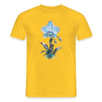 Mechanische Azurorchidee - Männer T-Shirt - Gelb - Vorne - AI Model Male 178 dark (178cm)