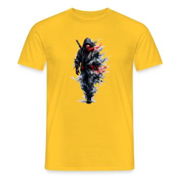 Ninja en voile aquarelle - T-shirt homme - jaune - Devant - AI Model Male 178 dark (178cm)