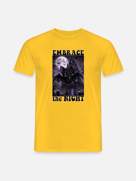 Halloween bat - Embrace the night - Männer T-Shirt - Gelb