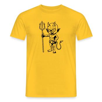 devil - Men's T-Shirt - yellow - Front - AI Model Male 178 dark (178cm)