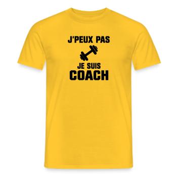 T-shirts Je Peux Pas je SUIS COACH - T-shirt homme - jaune - Devant - AI Model Male 178 dark (178cm)