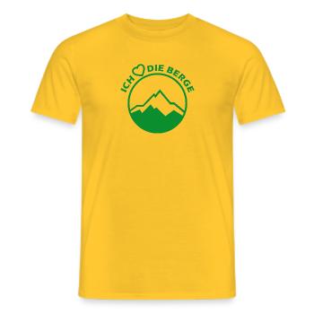 Ich liebe die Berge - Männer T-Shirt - Gelb - Vorne - AI Model Male 178 dark (178cm)