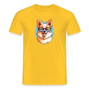 Hund T-Shirt Hundefreunde Geschenk Idee - Männer T-Shirt - Gelb - Vorne - AI Model Male 178 dark (178cm)