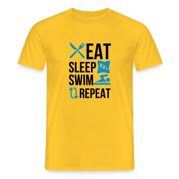 Mangez sommeil nager nouveau - T-shirt homme - jaune - Devant - AI Model Male 178 dark (178cm)