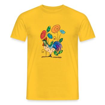 Hahn - Männer T-Shirt - Gelb - Vorne - AI Model Male 178 dark (178cm)