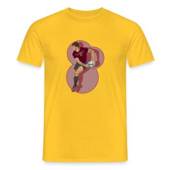 Rugby - T-shirt homme - jaune - Devant - AI Model Male 178 dark (178cm)