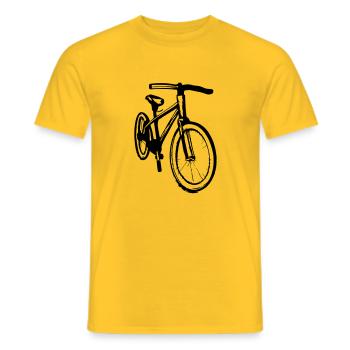 Bicycle Doodle Bicycles Cycling Vector 1 - Men's T-Shirt - yellow - Front - AI Model Male 178 dark (178cm)