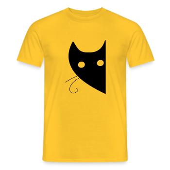 TÊTE DE CHAT - T-shirt homme - jaune - Devant - AI Model Male 178 dark (178cm)