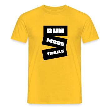 Triatlon svømme cykelløb - Mænd T-shirt - gul - Foran - AI Model Male 178 dark (178cm)