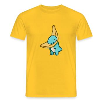 hugadino Banana Boi, Dino, süßer Dinosaurier - Männer T-Shirt - Gelb - Vorne - AI Model Male 178 dark (178cm)