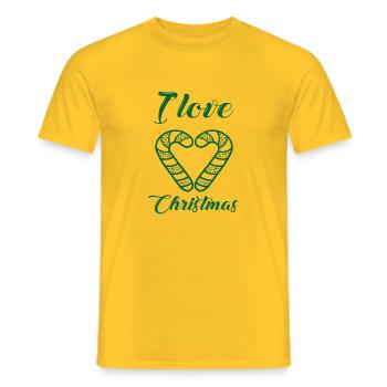 I love christmas - T-shirt homme - jaune - Devant - AI Model Male 178 dark (178cm)