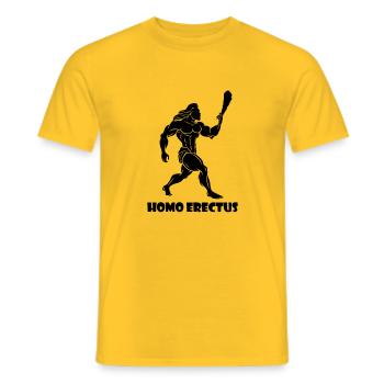 Homo erectus - Men's T-Shirt - yellow - Front - AI Model Male 178 dark (178cm)
