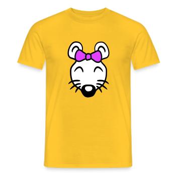 Maus Frau Hübsche Schleife Girl Kleine Ratte Süße - Männer T-Shirt - Gelb - Vorne - AI Model Male 178 dark (178cm)
