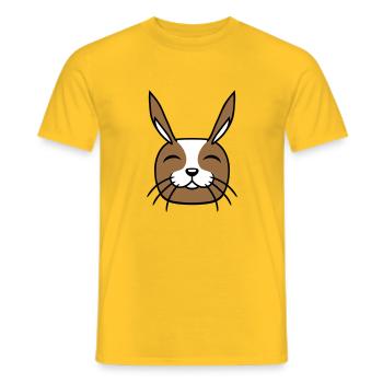 Lapin Drôle Visage Sourire Heureux Amical - T-shirt homme - jaune - Devant - AI Model Male 178 dark (178cm)
