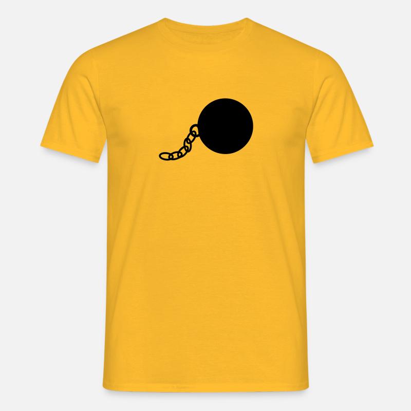 Kette und Eisenkugel - Männer T-Shirt - Gelb