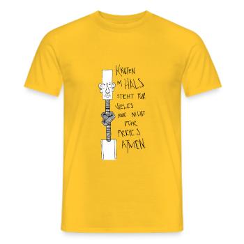 Knoten im Hals - Männer T-Shirt - Gelb - Vorne - AI Model Male 178 dark (178cm)
