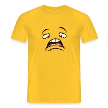 Lazy Face Cartoon - Männer T-Shirt - Gelb - Vorne - AI Model Male 178 dark (178cm)