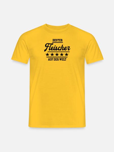 Bester Fleischer Weltbester Schlachter Fleischerei - Männer T-Shirt - Gelb