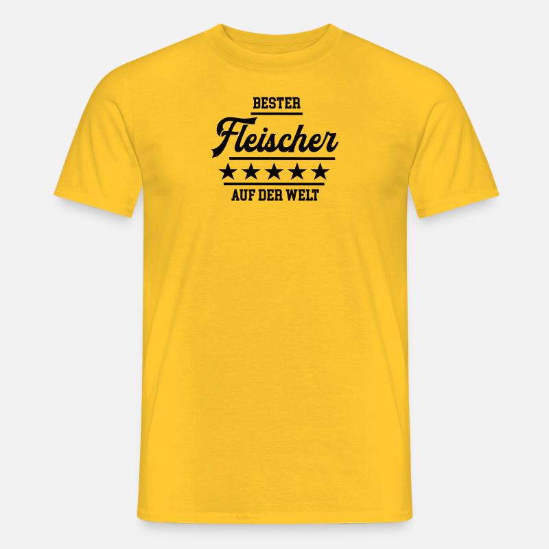 Bester Fleischer Weltbester Schlachter Fleischerei - Männer T-Shirt - Gelb
