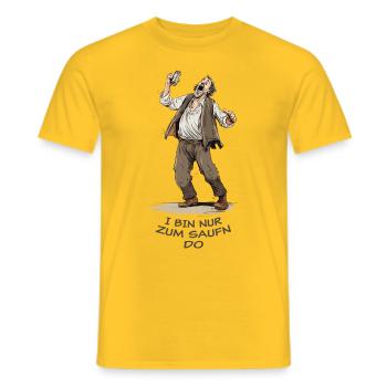 I Bin Nur Zum Saufn Do - dunkel - Männer T-Shirt - Gelb - Vorne - AI Model Male 178 dark (178cm)